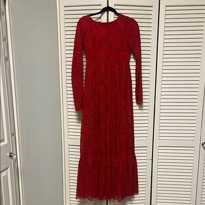 Elegant Red Lace Dress